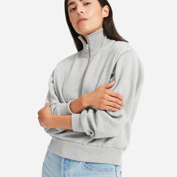 Everlane Heather Gray Zip-Up xxs - Picture 4 of 6